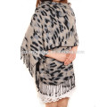 Custom Design Women's Long Thick Tassel Fashion Floral Cotton Shawl Pashmina